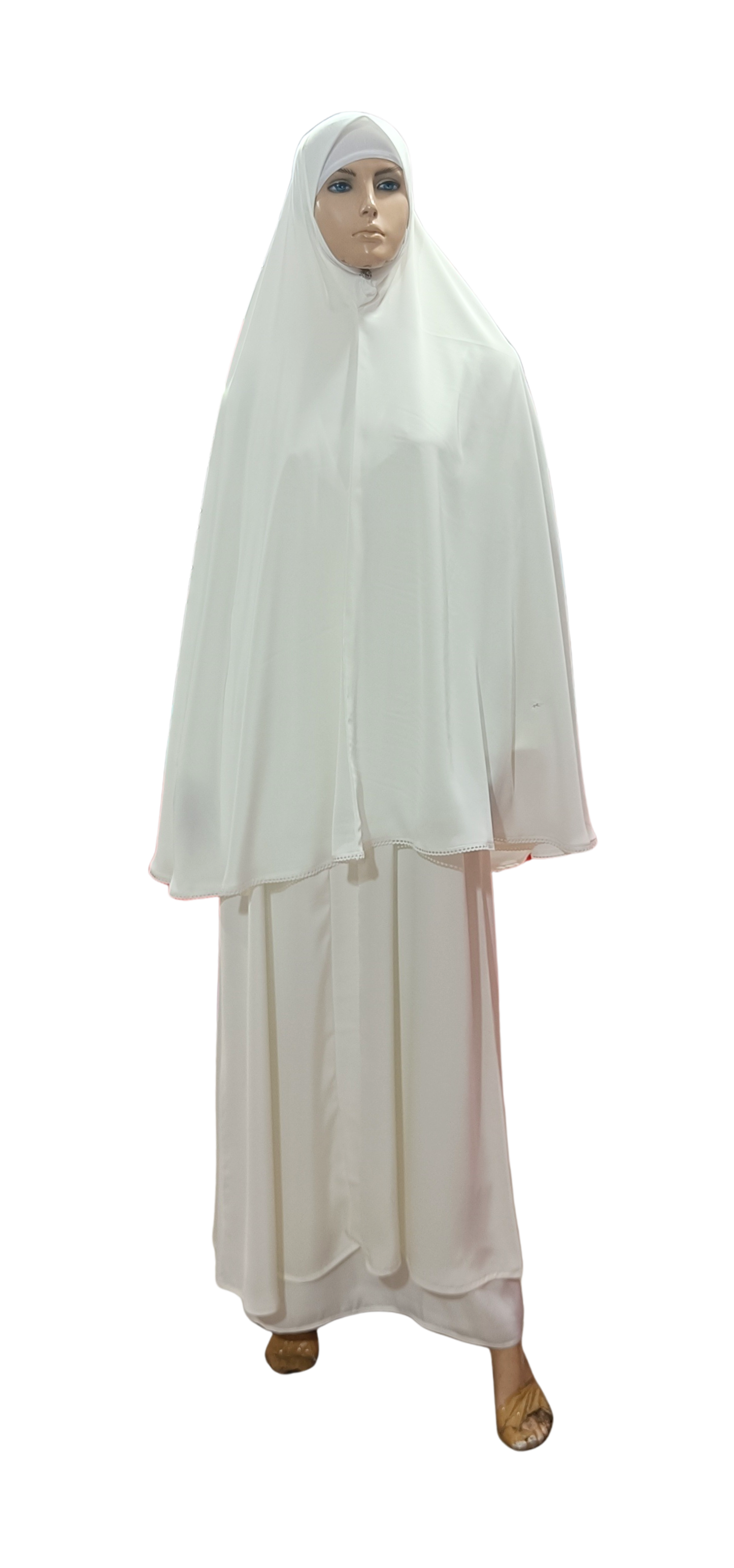 ihram hajj dress for ladies Set – 2 Piece (Abaya + Hijab) white ihram for ladies