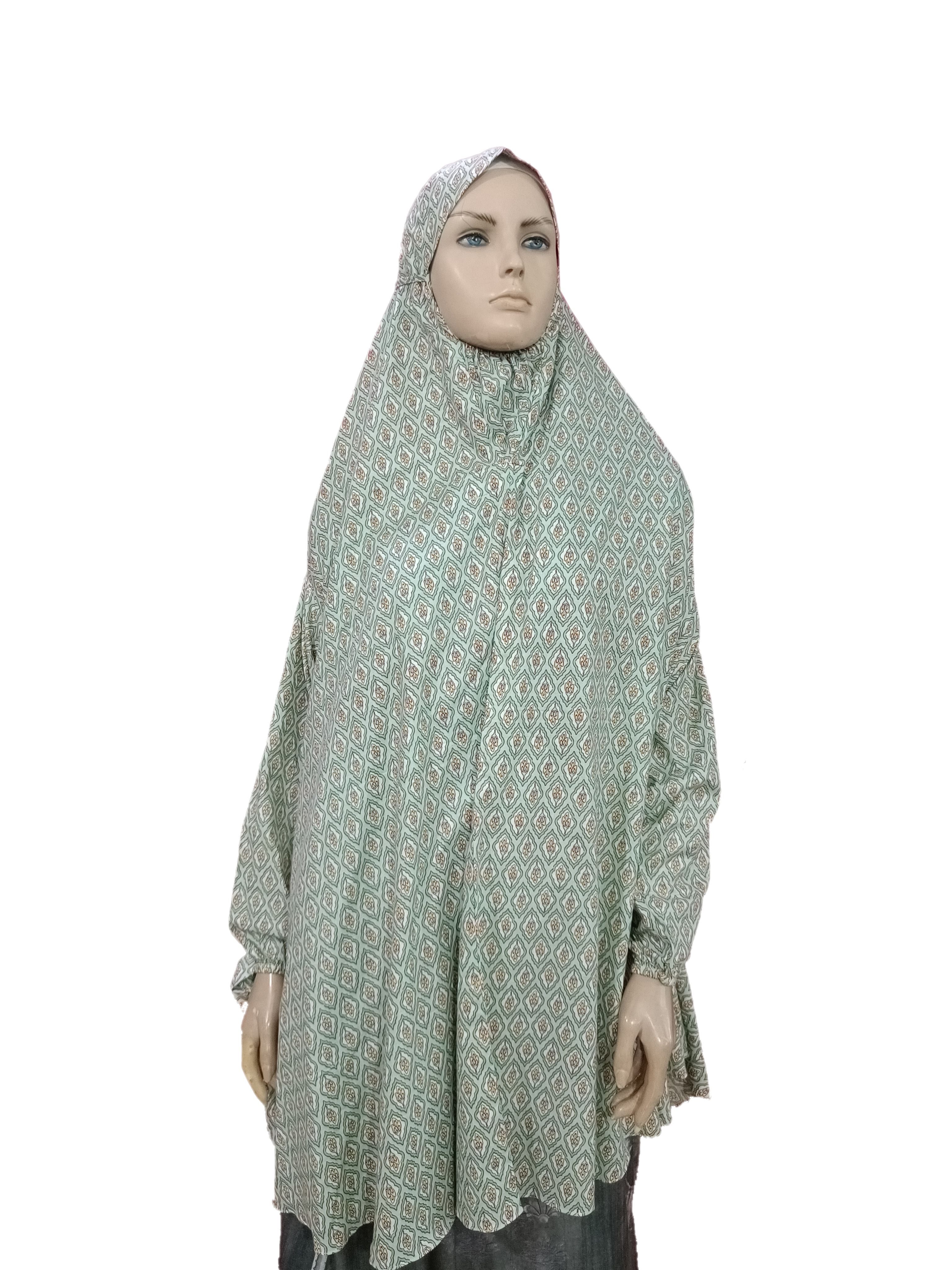 Premium Printed Namaz / Salah Hijab With Sleeves (Free Size) - B001P019