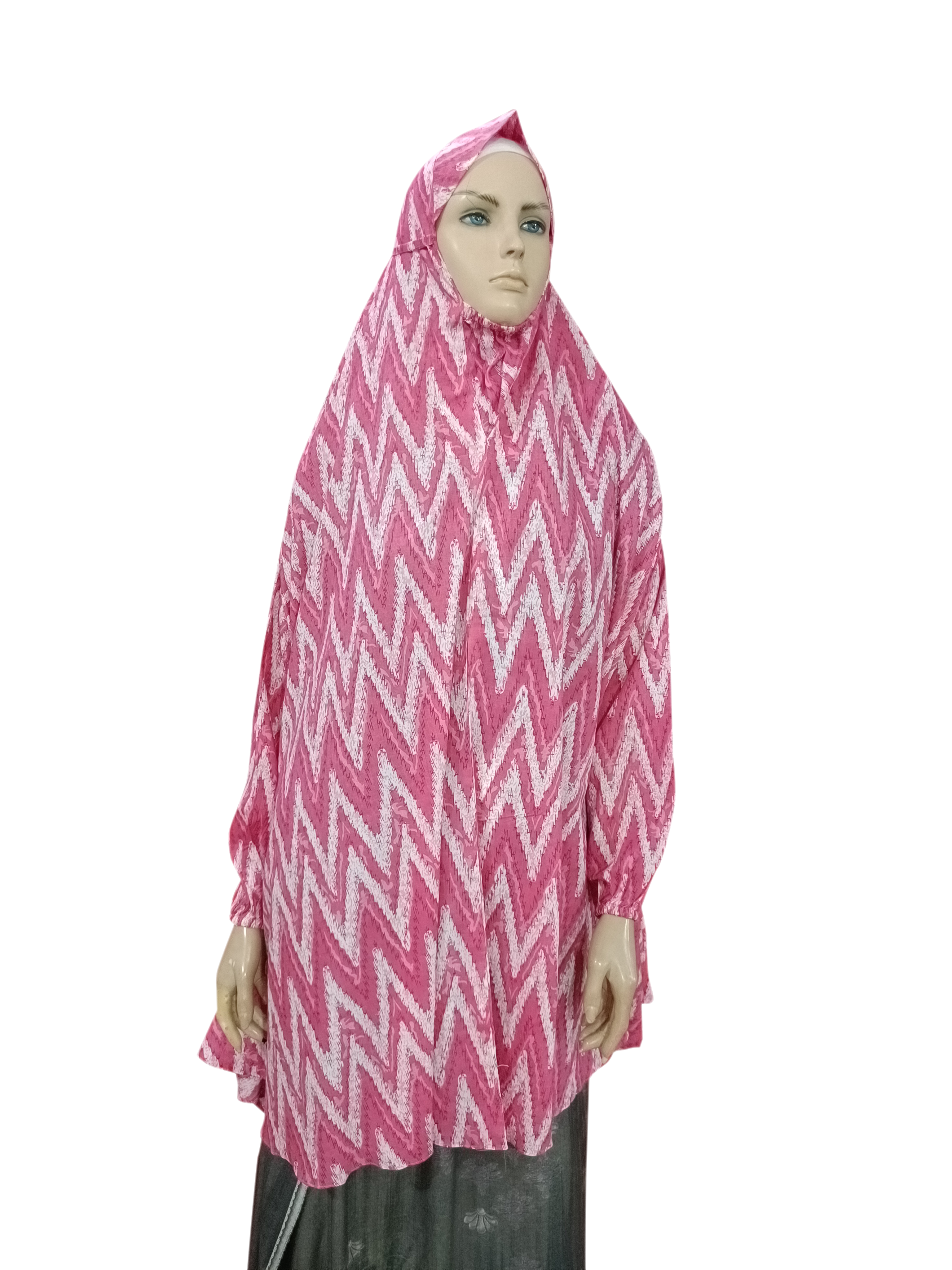 Premium Printed Namaz / Salah Hijab With Sleeves (Free Size) - B001P016