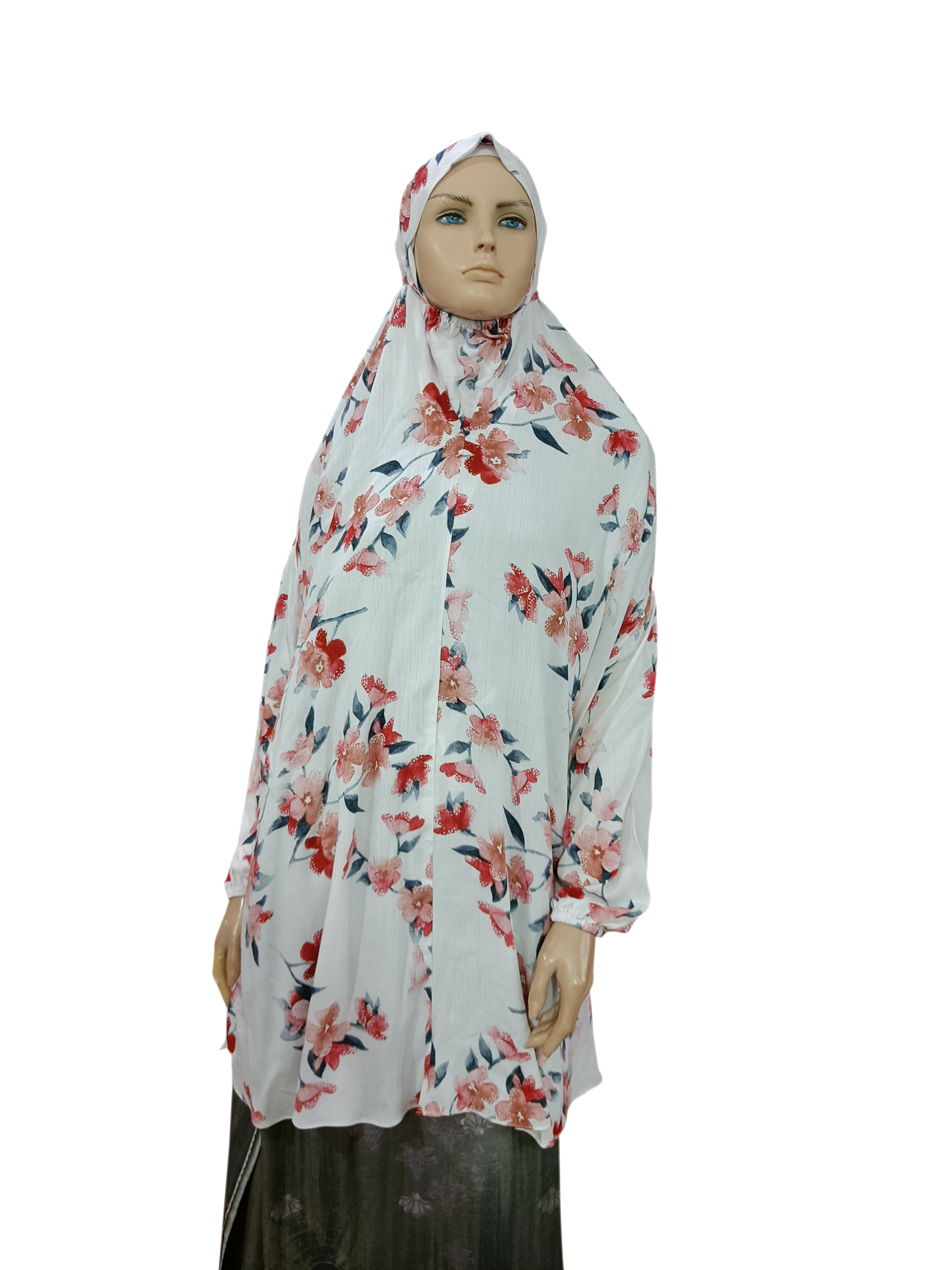 Premium Printed Namaz / Salah Hijab With Sleeves (Free Size) - B001P023